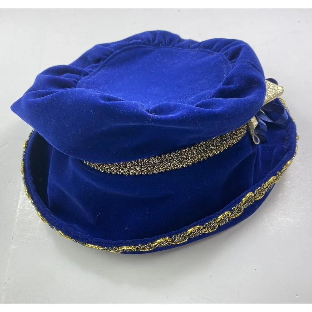 Blue Velvet Cap Hat Youth-Lg Medieval Steampunk Goth Cosplay Theatre Costume 17
